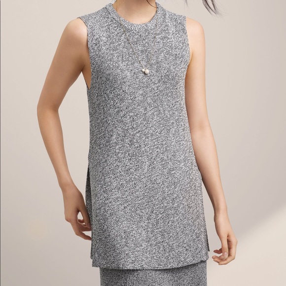 Aritzia Wilfred Palmier Grey Sleeveless Knit Top